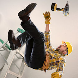 worker falling off ladder
