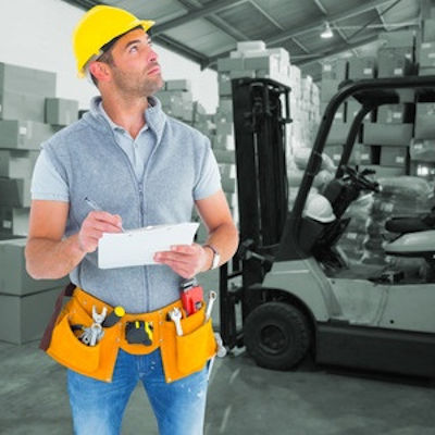 employee analyzing equipment hazards as part of a job hazard analysis.