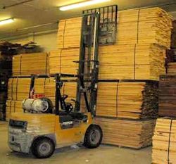 an unattended forklift