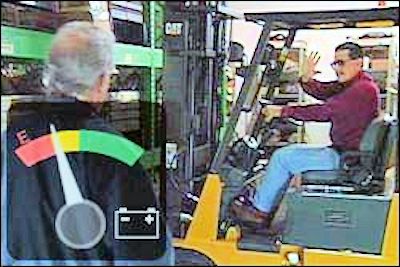 forklift with low battery