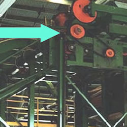 Image showing a pully and belt above the floor and out of reach
