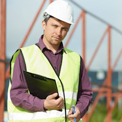 OSHA inspector on construction site.