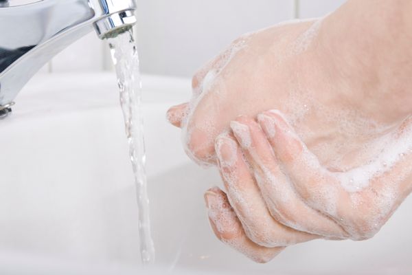 washing hands
