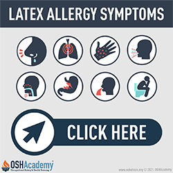 Infographic about latex allergy symptoms