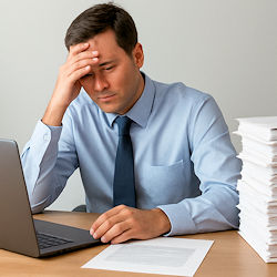 Worker stressed at work