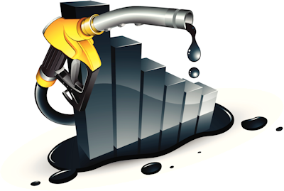 Image of a gas nozzle and a chart representing fuel use