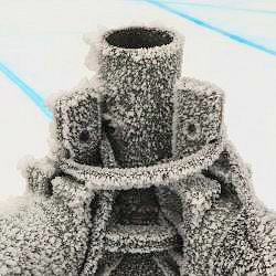 Frost on a scaffold railing