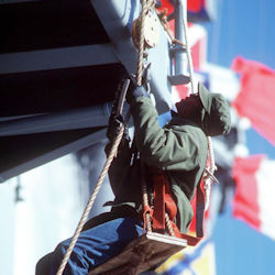 Sailor on a boatswain's chair