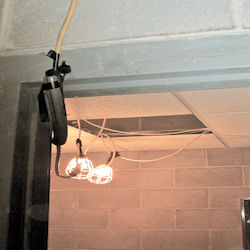 cords running through door