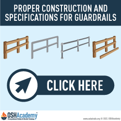 Infographic of proper construction and specifications for guardrails