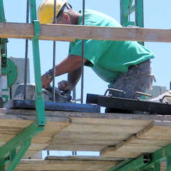 Worker on unsafe scaffold