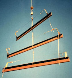 steel beams being raised in a multiple rigging lift