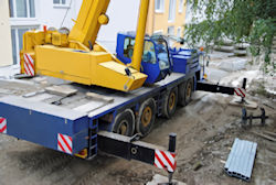 Be sure crane tires are in good condition and properly inflated