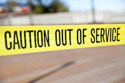 Caution out of service warning tape