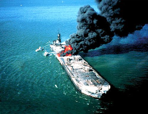large tanker fire