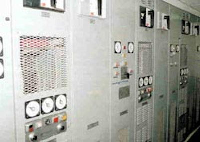 A electrical generator panel running the rig