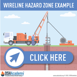Wireline hazard zone between servicing vehicles