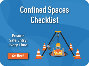 Infographic to spot hazards when working in confined spaces.